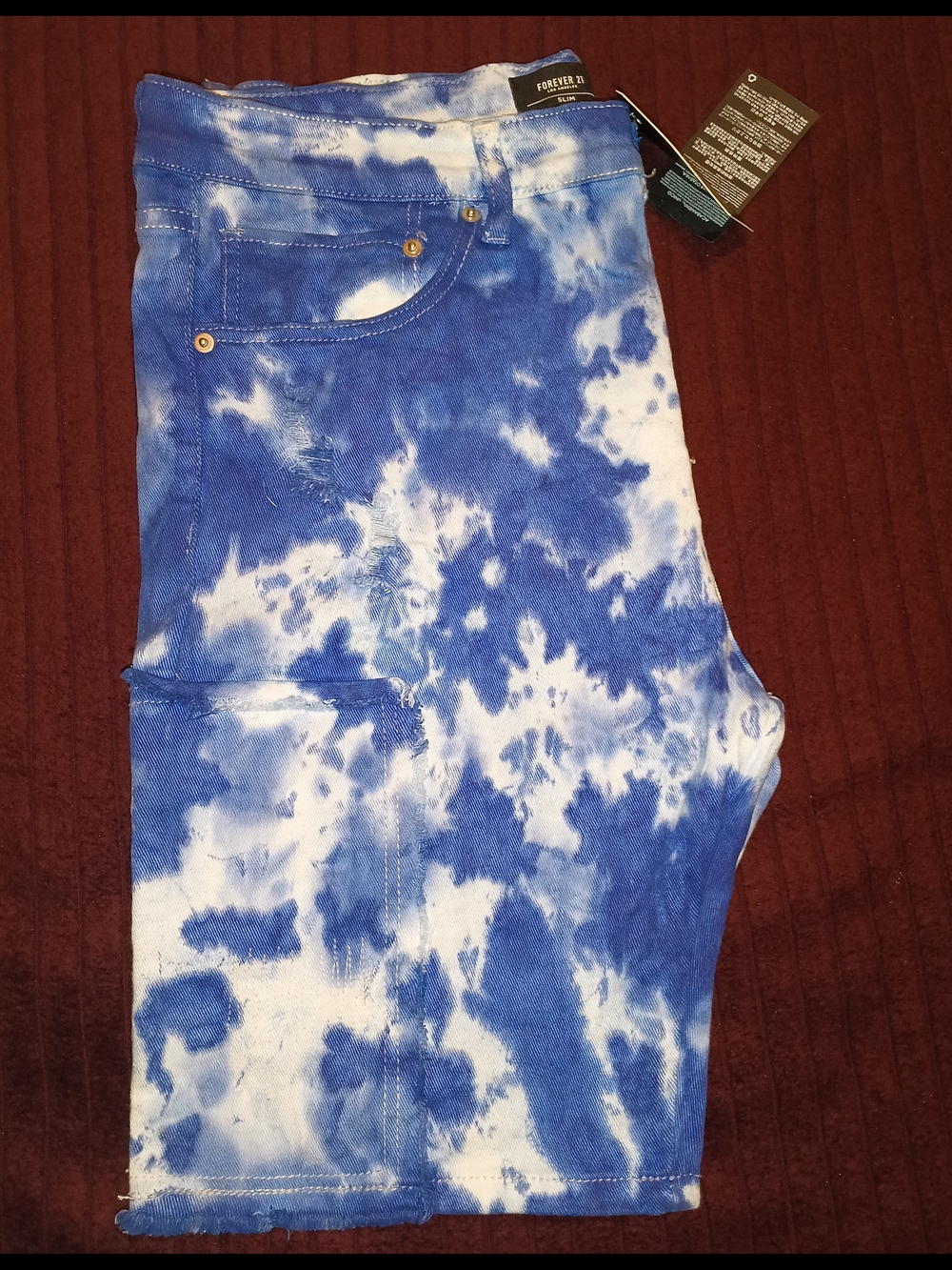 Forever 21 Blue White Mens Tie-Dye Shorts